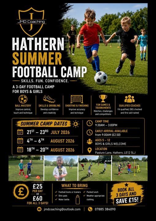 Hathern Summer Football Camp flyer