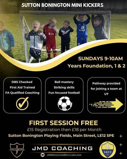 Sutton Bonington Mini Kickers session flyer